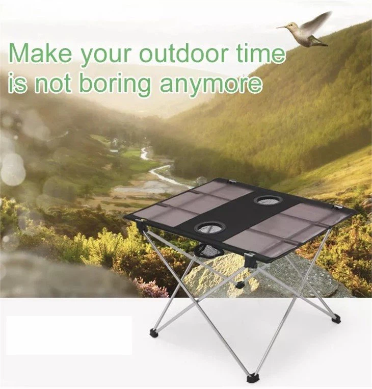 Portable Folding Table With Cup Holders-5